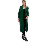 Malito Damen Strickmantel | schicker Cardigan | Moderne Wollmantel | Lange Strickjacke - Oberteil 3151 (dunkelgrün)