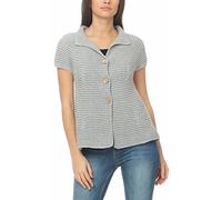 Malito - Damen Strickweste - Langer Kurzarm Cardigan - Basic Strickjacke mit Knöpfen 5060 - (38-42 hellgrau)