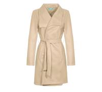 malito - Damen Trenchcoat einfarbig mit Gürtel & Taschen - klassischer Mantel für Herbst & Winter - schicker Übergangsmantel 15142 (Beige | Größe L)