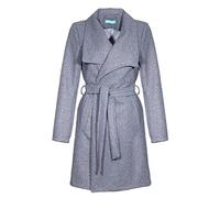 malito - Damen Trenchcoat einfarbig mit Gürtel & Taschen - klassischer Mantel für Herbst & Winter - schicker Übergangsmantel 15142 (Hellgrau | Größe XXL)