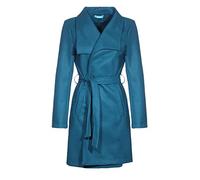 malito - Damen Trenchcoat einfarbig mit Gürtel & Taschen - klassischer Mantel für Herbst & Winter - schicker Übergangsmantel 15142 (Petrol | Größe XL)