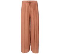 malito more than fashion Damen Plisseehose - lockere weich fließende Chiffonhose - Lange Sommerhose - Trendige Marlenehose 883 - Terracotta S/M