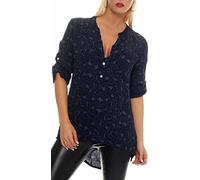 Malito - Unisize Damen Bluse mit Leopardenmuster & ¾ Ärmeln - Animal Print Tunika mit Leo Muster - Elegante Oversize Schlupfbluse 6702 (Größe 34-42)