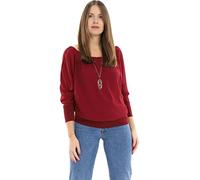 Malito - Unisize Damen Bluse schulterfrei mit Kette - Langärmlige Frauen Tunika mit elastischen Ärmelbündchen - Elegantes Oversize Blusenshirt Langarm mit breitem Bund - Shirt 1133 (Größe 34-42)