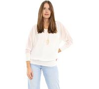 Malito - Unisize Damen Bluse schulterfrei mit Kette - Langärmlige Frauen Tunika mit elastischen Ärmelbündchen - Elegantes Oversize Blusenshirt Langarm mit breitem Bund - Shirt 1133 (Größe 34-42)