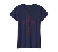 Mall Goth Grunge Aesthetic Gothic Kreuz T-Shirt, Damen, Marineblau, 3XL
