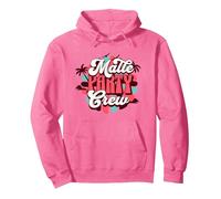 Malle Party Crew Mallorca Urlaub Outfit Damen Herren Design Pullover Hoodie, Unisex für Erwachsene, Leuchtendes Pink, XL