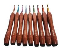 Malloy -Häkelnadel-Set, 9-Teiliges Bambus-Häkelnadel-Set, Mehrfarbige Aluminium-Häkelnadel für Häkelgarn 2-6 Mm, Langlebig, Einfach zu Bedienen, Ca. 14 cm