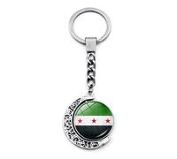 MALSSE Syrien-Flaggen-Schlüsselanhänger, Nationalflaggen-Anhänger, Kette, stilvolles kulturelles Souvenir-Accessoire für Sammler und Enthusiasten, patriotischer Auto-Anhänger, D, One size