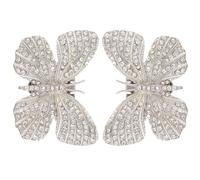 MALUGOGO 1 Paar weiße Schmetterlings-Strass-Schuh-Clips, Brautschuh-Dekoration, Charms für High Heels, Hochzeitspumpen-Zubehör