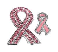 MALUGOGO Brosche Pin Einfach zu Tragen und Entfernen Rosa aus Legierung 2 Stück zur Sensibilisierung für Brustkrebs mit Elegantem Design für Frauen bei Jedem Anlass