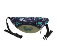 MALUGOGO Dinosaurier mit verstellbarem Riemen, Hüfttasche, PVC, leicht, lässig, grün, Brusttasche für Kleingeld und Handy für Reisen und Outdoor-Aktivitäten
