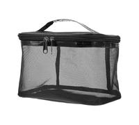 MALUGOGO Große Kosmetiktasche aus Nylon mit Reißverschluss Schwarzer Kulturbeutel für Make Up Reisefreundlich mit Dichtem Schutz für Zuhause und Unterwegs