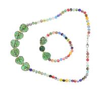 MALUGOGO Herz Halskette und Armband für Damen aus Glas Elegant Romantisch Leicht zu Tragen für Formelle Anlässe und Stilvolle Looks