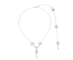 MALUGOGO Schlichte Kristall-Halskette für Damen, einzigartiger Anhänger, silberfarbene Rückenkette, modisch, elegant, Brautschmuck für Hochzeit und den täglichen Gebrauch