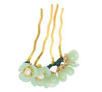 MALUGOGO Traditionelle chinesische Blumen-Haarspange, Jade-Haarnadel für Frauen, geeignet für Cosplay und Abendveranstaltungen, grün