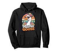 Mama Goose mit floralem Stirnband und lustiger Groovy Sonnenbrille Pullover Hoodie