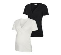 MAMA.LICIOUS Damen Mlkerrie Tess Ss JRS Top 2F 2-P Noos, Black, XX-Large