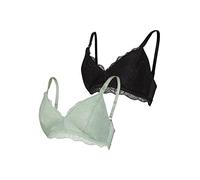 MAMA.LICIOUS Damen MLNEWVIGGA LACE Bra 2-P 2F A. Stillbh, Black/Pack:Smoke Green, M