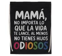 Mamá No Importa Lo Que La Vida Te Lance Zugband Sporttasche Schwarz Drawstring Sport Bag Black