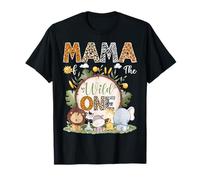 Mama Of The Wild One 1. Geburtstag Kinder Safari Woodland T-Shirt