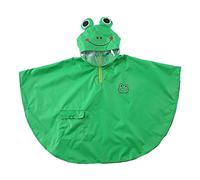mama stadt Kinder Regenponcho Unisex Regencape Mädchen Jungen 100% Regensichere Regen Poncho Regenmantel Regenjacke Kinder Wasserdicht Atmungsaktiv, Frosch Grün/M (2-4 Jahre)