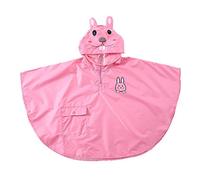 mama stadt Kinder Regenponcho Unisex Regencape Mädchen Jungen 100% Regensichere Regen Poncho Regenmantel Regenjacke Kinder Wasserdicht Atmungsaktiv, Rosa Hase/L (4-6 Jahre)