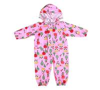 mama stadt Regen Overall Kinder Unisex 100% Wasserdichter Regenanzug Kinder Regenoverall Jungen Mädchen Leichter Regenmantel, Rosa/L(5-7 Jahre)