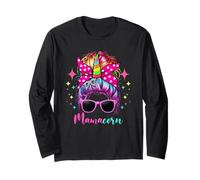 Mamacorn Colorful Unicorn Messy Bun Mother's Day Girl Women Langarmshirt