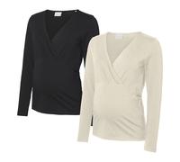 Mamalicious Kerrie Tess Maternity Long Sleeve T-shirt 2 Units Weiß,Schwarz S Damen,Mädchen