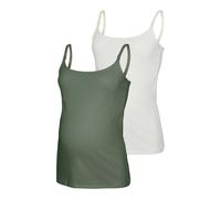 Mamalicious Kerrie Maternity Sleeveless T-shirt Grün,Weiß L Frau