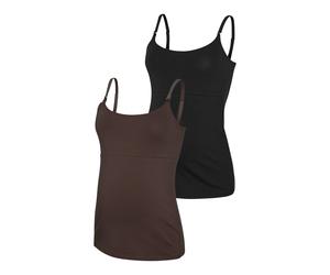 MAMALICIOUS® 2er-Pack Umstands- und Still-Tops M braun/schwarz