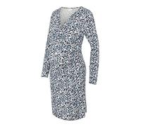 MAMALICIOUS Damen Mlcalla L/S Jersey Abk Dress 2f, Dark Navy/Aop:flowers, M
