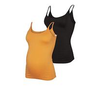 MAMALICIOUS Damen Mlheal Strap Top 2-p A., Vibrant Orange/Pack:black, Einheitsgröße