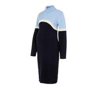 MAMALICIOUS Damen Strickkleid TIGA hellblau/ultramarinblau/beige L