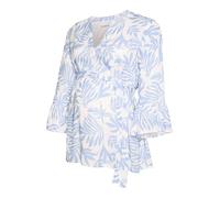 MAMALICIOUS Female Bluse Locker geschnitten V-Ausschnitt Ärmelbündchen mit Rüschen Weite Ärmel Top