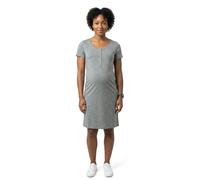 Umstandsnachthemd MAMALICIOUS "MLMIRA JRS NIGHTGOWN 2F 2-P NOOS", Damen, Gr. S, N-Gr, grau (chalk pink pack:light grau melange), Jersey, Obermaterial: 93% Baumwolle, 7% Viskose, meliert, unifarben, kn