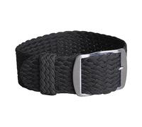 MAMA'S PEARL 14-22 mm Nylon-Uhrenarmband, Canvas-Stoff, gewebtes Armband, passend for Perlon-Uhrenarmband, einteiliges Armband, 14 mm, 16 mm, 18 mm, 20 mm, 22 mm(Black,16mm)