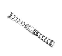 MAMA'S PEARL 17mm 20mm Edelstahl Band Metall Gebogene Ende Faltschließe Taucharmband Zubehör Passend For Daytona Uhrenarmband(Silver,17mm)