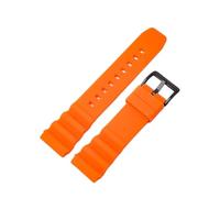 MAMA'S PEARL 20mm 22mm Gummi Uhrenarmband Fit for Rolex Fit for Seiko SKX007 Wasserdicht Tauchen Silikon Armband Männer Sport Strap Fit for Citizen Armband(Orange-Black,22mm)