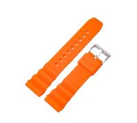 MAMA'S PEARL 20mm 22mm Gummi Uhrenarmband Fit for Rolex Fit for Seiko SKX007 Wasserdicht Tauchen Silikon Armband Männer Sport Strap Fit for Citizen Armband(Orange-Silver,20mm)