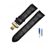 MAMA'S PEARL 22mm 23mm 24mm Echtleder Armband Mit Gebogenem Ende, Passend For Tissot Uhrengürtel 1853, Passend For COUTURIER T035627A T035407A T035439 Herrenarmband(Black-gold,22mm)