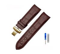 MAMA'S PEARL 22mm 23mm 24mm Echtleder Armband Mit Gebogenem Ende, Passend For Tissot Uhrengürtel 1853, Passend For COUTURIER T035627A T035407A T035439 Herrenarmband(Brown-gold,22mm)