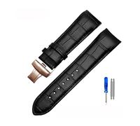 MAMA'S PEARL 22mm 23mm 24mm Echtleder Armband Mit Gebogenem Ende, Passend For Tissot Uhrengürtel 1853, Passend For COUTURIER T035627A T035407A T035439 Herrenarmband(Black-rose gold,23mm)