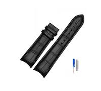 MAMA'S PEARL 22mm 23mm 24mm Echtleder Armband Mit Gebogenem Ende, Passend For Tissot Uhrengürtel 1853, Passend For COUTURIER T035627A T035407A T035439 Herrenarmband(Black-no buckle,24mm)