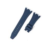 MAMA'S PEARL 27mm 28mm 30mm Gummi Silikon Uhrenarmband Fit For AP Fit For Royal For Oak Offshore Serie Uhrenarmband Damen Herren Armband Weiches Armband(Blue-no buckle,28mm)