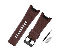 MAMA'S PEARL Fit For Diesel DZ1216 DZ1273 DZ4246 DZ4247 DZ287 Echtes Leder Armband 32mm Kerbe Herren Armband Armbanduhren Band (Braun-black)