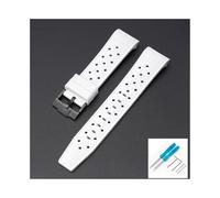 MAMA'S PEARL Flüssigsilikonarmband Mit Gebogenem Ende, Passend For Swatch X, For Blancpain Five Ocean, Herren- Und Damenuhr, Wasserdicht, Sport, For Fifty Fathoms, 22 Mm(White02)