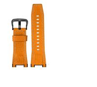 MAMA'S PEARL Herren-Uhrenarmband Aus Canvas Und Leder, 26 Mm, Passend For Casio GST-B100 S130 W300GL 400G W330 GST-W120L S120 W130L S100-Serie, Uhrenzubehör(Yellow black buckle)