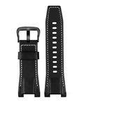 MAMA'S PEARL Herren-Uhrenarmband Aus Canvas Und Leder, 26 Mm, Passend For Casio GST-B100 S130 W300GL 400G W330 GST-W120L S120 W130L S100-Serie, Uhrenzubehör(Black white black)